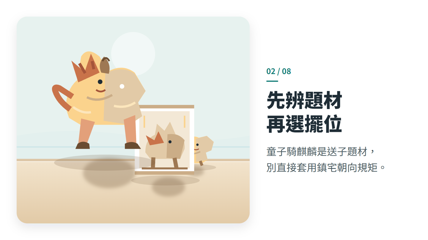 先辨題材 再選擺位