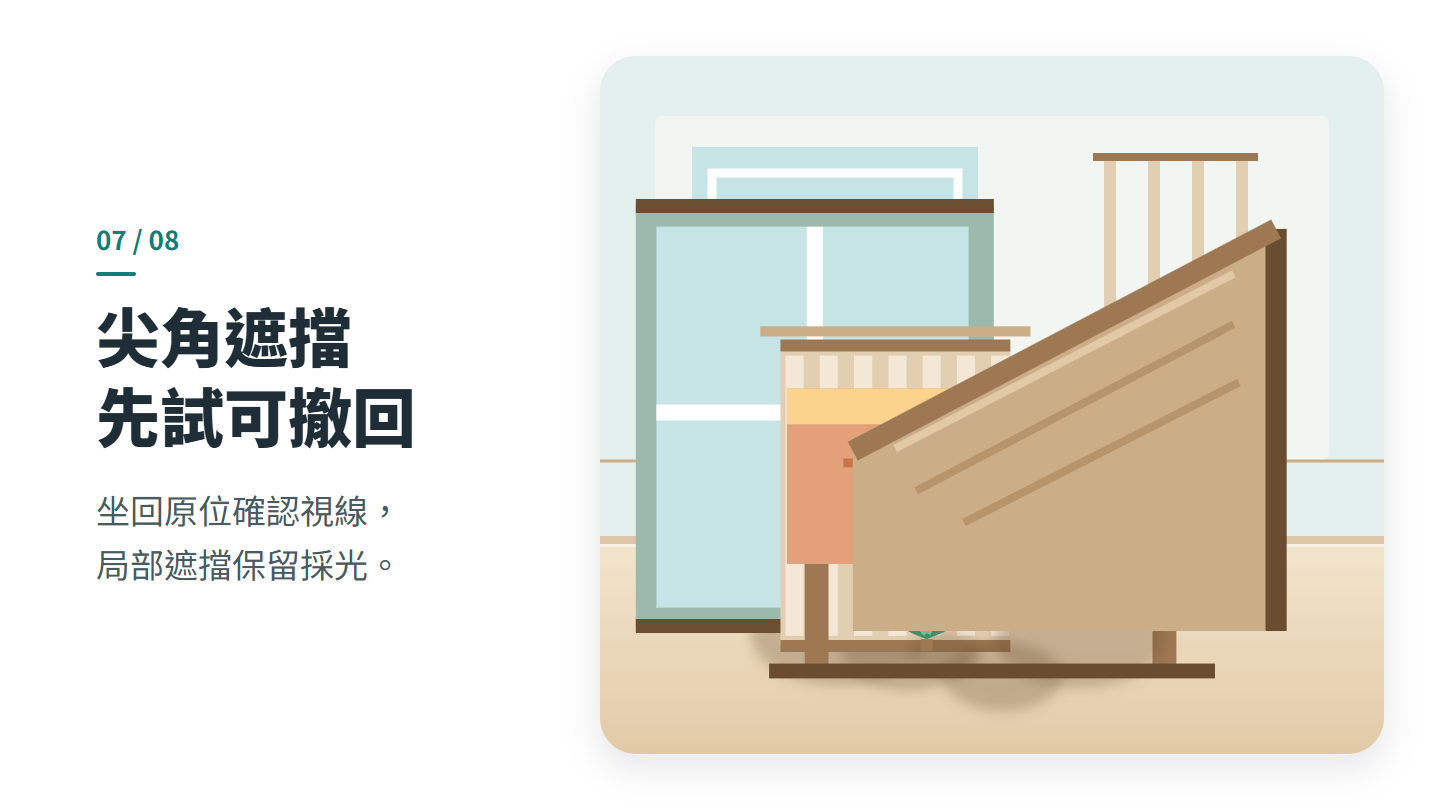 尖角遮擋 先試可撤回