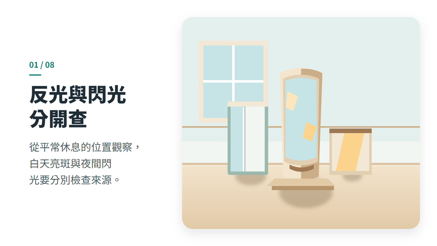 反光與閃光 分開查