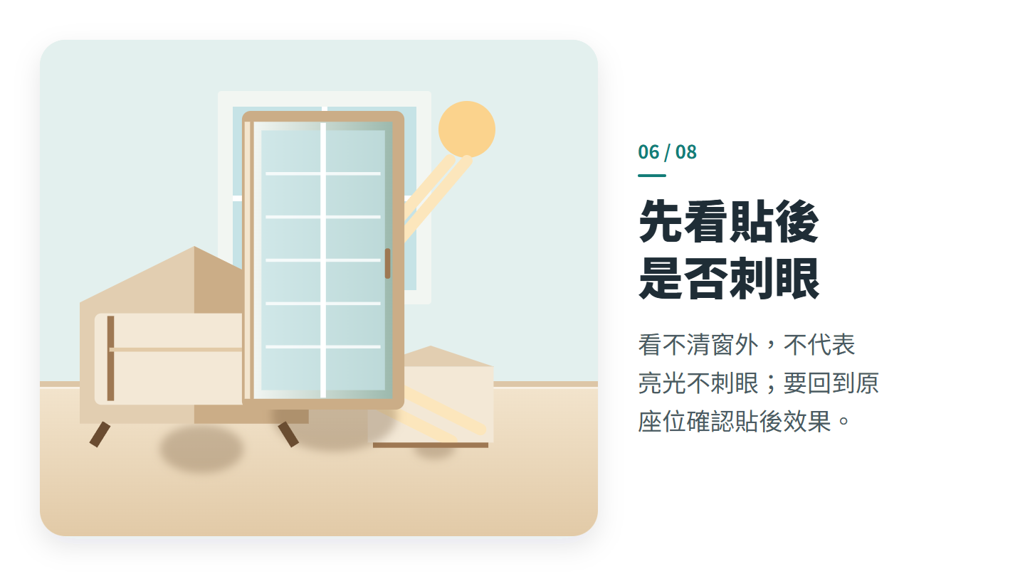 先看貼後 是否刺眼
